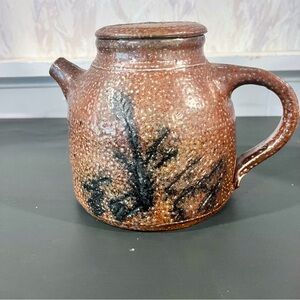 Handcrafted One Of A Kind Pottery Pitcher With Lid Stoneware Artist Signature